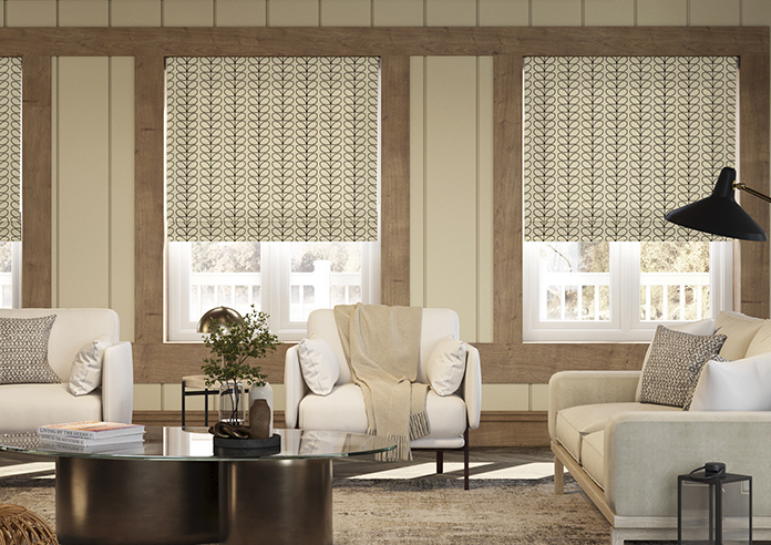 Orla Kiely Linear Stem, Black - Roman Blind - Image 3